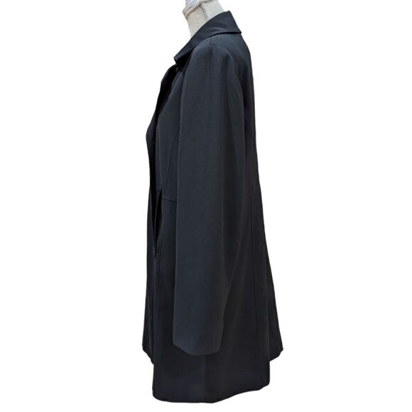 Gallery Women's Black Double Breasted Long Peacoat Size L 100% Polyester - Picture 4 of 8